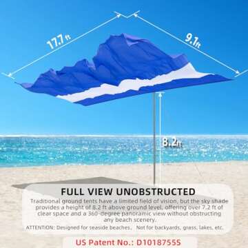 Tenrai Portable Beach Shade - Perfect for 6 People Outdoors!