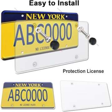 2 Unbreakable Tinted License Plate Covers Protector Bubble Covers 4 Holes with 8 ScrewsUniversal Fitment Choose Your Shield Color (Gray)