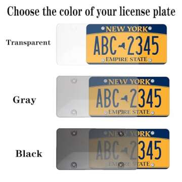 2 Unbreakable Tinted License Plate Covers Protector Bubble Covers 4 Holes with 8 ScrewsUniversal Fitment Choose Your Shield Color (Gray)