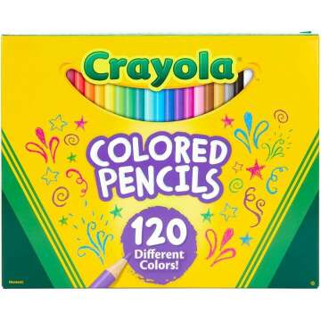 Crayola Colored Pencils Set (120ct), Coloring Book Pencils, Kids Art Supplies, Bulk Colored Pencils, Presharpened, Ages 3+