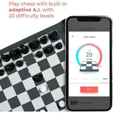 AI Adaptive Square Off Pro Chess Game - Portable Set