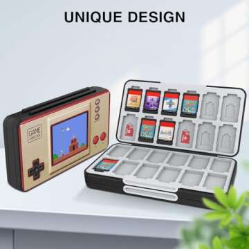 HEIYING Game Card Case for Nintendo Switch & OLED,Customized Pattern Switch Lite Game Storage Case with 48 Games Cards Slots and 24 Micro SD Cards Slots