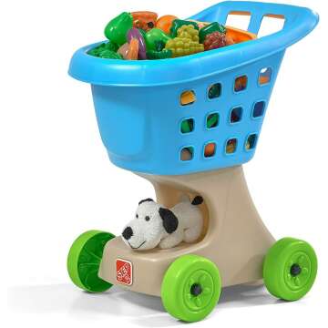 Step2 Little Helper's Shopping Cart - Blue Toy for Kids