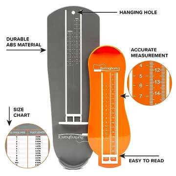 BURLINGHAM'S Shoe Size Measuring Devices For Adults and Kids - Accurate, Easy To Use Foot Measuring Device Set - Never Order The Wrong Size Shoes Again With This Shoe Sizer Tool - 2 Pack