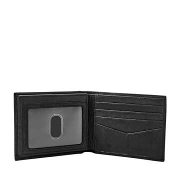 Fossil Men's Ingram RFID-Blocking Leather Bifold Wallet, Black