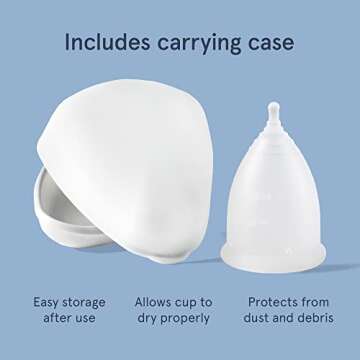 LOLA Menstrual Cup, Size 2 - Reusable Period Cup for 12 Hours of Reliable Leak Protection - Made of Medical Grade Silicone for a Comfortable, Flexible Fit - Carrying Case Included, Eco Friendly