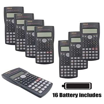 RENUS 8 Packs, 2-Line Engineering Scientific Calculator Function Calculator for Student and Teacher 16 AAA Batteries Included