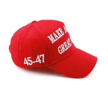 Puoyis Trump 45-47 MAGA Hat Trump 2024 Hat Make America Great Again Hat Embroidered Adjustable Baseball Cap