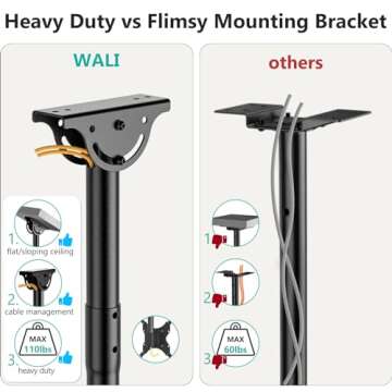 WALI Ceiling Mount for 26-65 Inch TVs - Adjustable