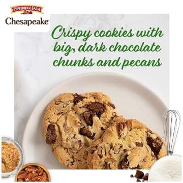 Pepperidge Farm Chesapeake Crispy Dark Chocolate Pecan Cookies, 7.2 OZ Bag (8 Cookies)