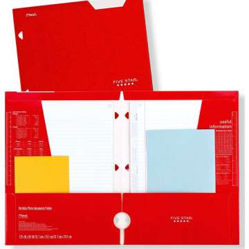 5-Star 4-Pocket Folders: Writable & Colorful Mix