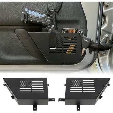 MAIKER Metal Front Door Storage Box for 2007-2018 Jeep Wrangler JK