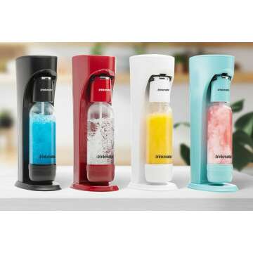Drinkmate OmniFizz Sparkling Water and Soda Maker, Carbonates Any Drink Without Diluting It, CO2 Cylinder Not Included (Classic White)