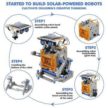 STEM 13-in-1 Education Solar Power Robots Toys for Boys Age 8-12, DIY Educational Toy Science Kits for Kids, Building Experiment Robotics Set Birthday Gifts for 8 9 10 11 12 Years Old Boys Girls Teens