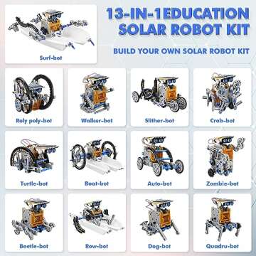 STEM 13-in-1 Education Solar Power Robots Toys for Boys Age 8-12, DIY Educational Toy Science Kits for Kids, Building Experiment Robotics Set Birthday Gifts for 8 9 10 11 12 Years Old Boys Girls Teens