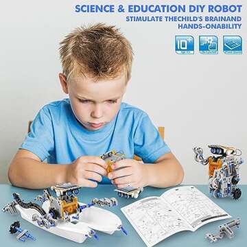 STEM 13-in-1 Education Solar Power Robots Toys for Boys Age 8-12, DIY Educational Toy Science Kits for Kids, Building Experiment Robotics Set Birthday Gifts for 8 9 10 11 12 Years Old Boys Girls Teens