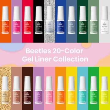 beetles Gel Polish Nail Art Polish Gel Liner Pastel Nail Polish White Black Red Glitter Neon Gel Nail Polish Paint Swirl Built Thin Brush in Bottle Soak off Uv Gold Gel Nail Women Gifts