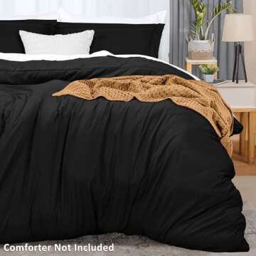 Utopia Bedding Duvet Cover Queen Size - 1 Duvet Cover with 2 Pillow Shams - 3 Pieces Bedding Duvet Cover with Zipper Closure - Soft Brushed Microfiber, 90 X 90 Inches (Queen, Black)