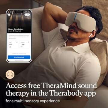 Therabody SmartGoggles Heated Eye Mask, Blackout Sleep Mask & Temple Massage for Personalized Relaxation, Headache Relief (Smartgoggles 1.0-White)