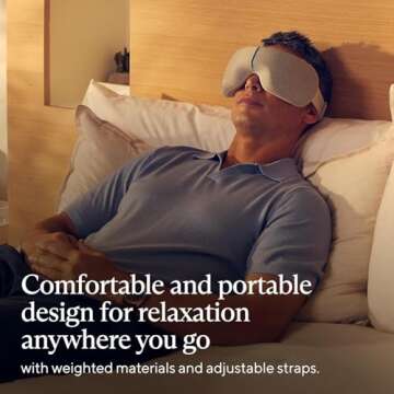 Therabody SmartGoggles Heated Eye Mask, Blackout Sleep Mask & Temple Massage for Personalized Relaxation, Headache Relief (Smartgoggles 1.0-White)