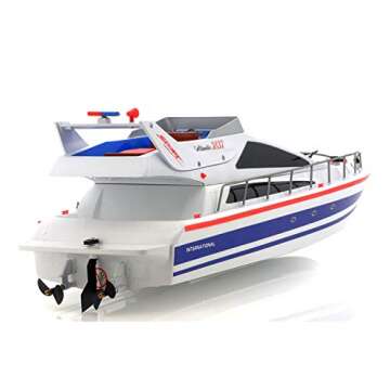 POCO DIVO Atlantic Yacht Luxury Modern Cruise 28" RC Model Boat Radio Remote Control Speed Watercraft Racing Ship, Blue