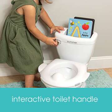 Ingenuity My Size Potty with Transition Ring & Storage,White-Realistic Potty Training Toilet-Features Interactive Toilet Handle, Removable Potty Topper and Pot, Wipe Compartment, and Splash Guard