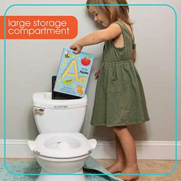 Ingenuity My Size Potty with Transition Ring & Storage,White-Realistic Potty Training Toilet-Features Interactive Toilet Handle, Removable Potty Topper and Pot, Wipe Compartment, and Splash Guard