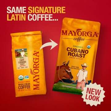 Mayorga Organics Coffee 2lb Bag Cubano Roast Dark Coffee Dark Roast Whole Bean Coffee, Specialty-Grade, 100% USDA Organic, Non-GMO Verified, Direct Trade, Kosher