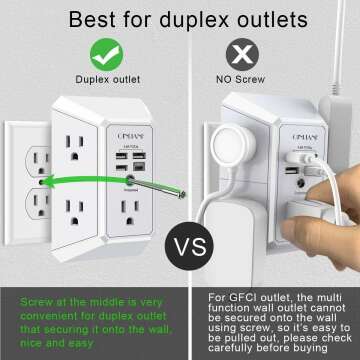 QINLIANF Surge Protector with USB Charging Ports