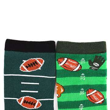 Belloxis Boys Socks Football Gifts for Boys 8-12 Football Socks Funny Gifts for Football Lovers Cool Novelty Socks 5 Pairs