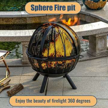 35 Inch Heavy Duty Fire Pit with BBQ Grill & Ash Pan