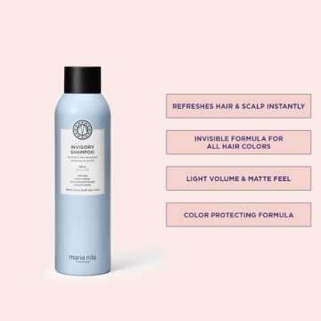 Maria Nila Invisidry Shampoo, 5.5 Fl Oz / 215 ml, Freshens up Hair & Scalp, Leaves no trace of product, 100% Vegan & Sulfate/Paraben free