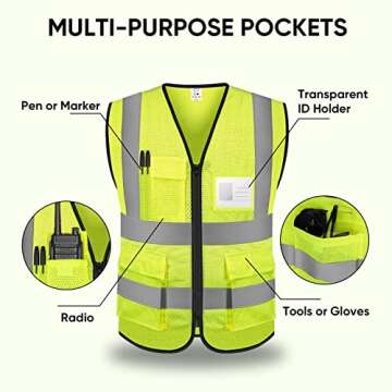 TICONN Reflective Safety Vest Class II for Adults