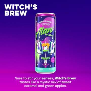 Alani Nu WITCH'S BREW Sugar Free Low Calorie Energy Drinks | 200mg Caffeine | Pre Workout Performance with Antioxidants | Biotin B Vitamins | Zero Sugar | 15 Calories | 12 Fl Oz Cans (12 Pack)