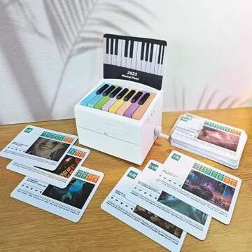 Piano Calendar, Music Lyrics Mini Piano Included 52 Music Scores in 28 Cards for fans Family and Friends