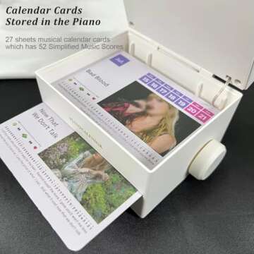 Piano Calendar, Music Lyrics Mini Piano Included 52 Music Scores in 28 Cards for fans Family and Friends