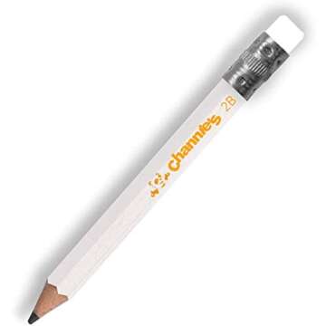 Channie's My First Pencil, Easy-to-Hold Jumbo Pre Sharpened Pencils #2 for Preschoolers, Kindergarteners & 1st Graders, White Wooden 2B Fat Pencils for Kids Ages 3-7, Pack of 2 (5 Each) & Sharpener