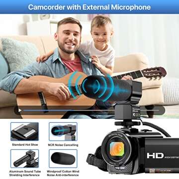 High-Quality Video Camera for YouTube Vlogging & Recording