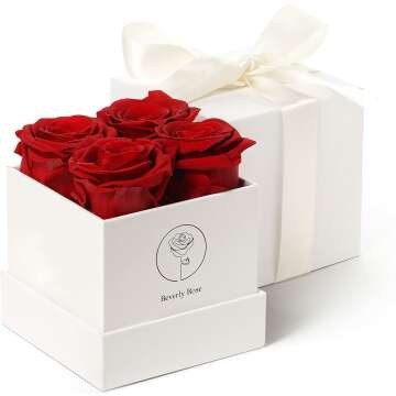 Forever Roses: Preserved Flowers for Lasting Love - 4 Red Roses