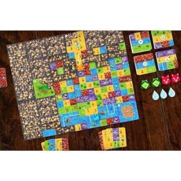 The City Of Games: Race to The Raft - Path Building & Tile Laying Social Puzzle Board Game, Save The Cats from The Island, Co-op, Ages 8+, 1-4 Players