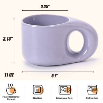 Unique Gifts for Women – Novelty Ceramic Coffee Purple Mug/Cup 11oz – Womens Gifts Ideas for Birthday – House Warming Presents/Christmas Gift for Couple, Wife, Mom, Best Friends, Female, Coworker