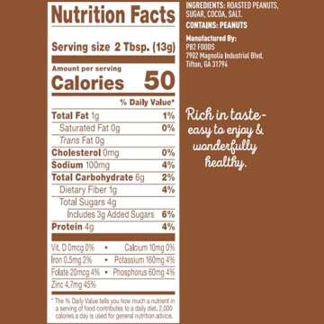 PB2 Powdered Chocolate Peanut Butter with Cocoa - 4g of Protein, 90% Less Fat, Certified Gluten Free, Only 50 Calories per Serving for Shakes, Smoothies, Low-Carb, Keto Diets…