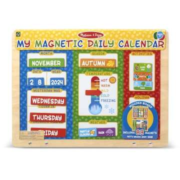 Melissa & Doug My First Daily Magnetic Activities Calendar For Kids, Weather And Seasons Calendar For Preschoolers and Ages 3+ (Pack of 1)