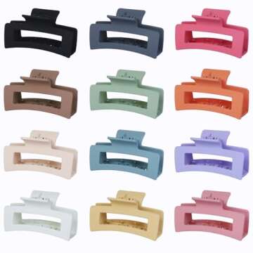 Colorful Medium Hair Clips - Sisiaipu 12 Pcs