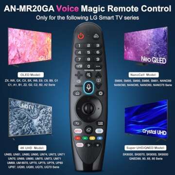 Voice Magic Remote AKB75855501 for LG OLED QNED NanoCell Webos Smart TV Magic Remote Control Replacement AN-MR20GA MR19BA MR18BA MR650A, with Pointer Function