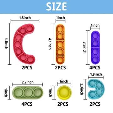 16Pcs Push Fidget Pop Letters Puzzle Toys Alphabet Learning Education Toys Silicone Stress Relief ABCs Puzzle Board Toys Parent-Child Game Play Creative Teaching Toys for Kids Friends Autistic