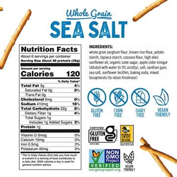 Quinn, Pretzel Sticks Sea Salt, 5.6 Ounce