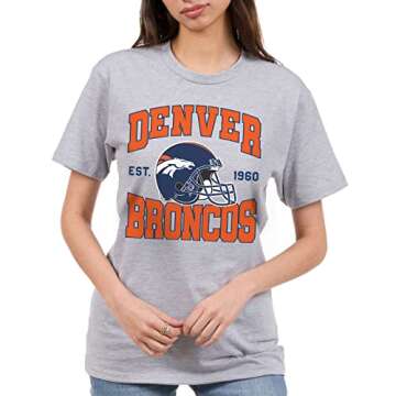 Junk Food Clothing x NFL - Denver Broncos - Team Helmet - Unisex Adult Short Sleeve Fan T-Shirt for Men and Women - Size 3X-Large