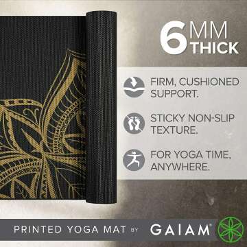 Gaiam Yoga Mat 6mm Print
