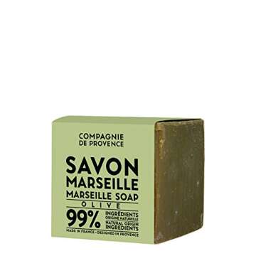 Compagnie de Provence Savon Marseille Olive Soap Cube - 400 grams - Made in France